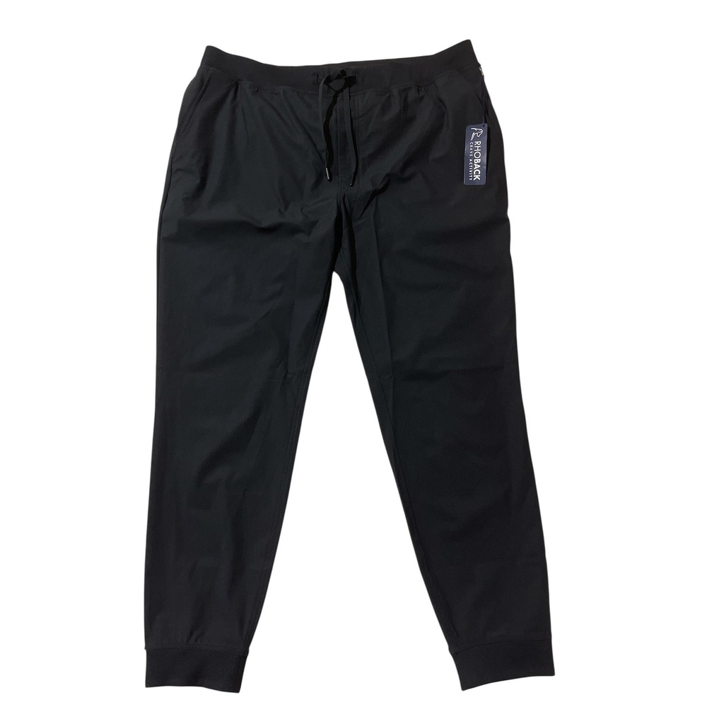 Rhoback The Dashers Mens Performance‎ Joggers Pants Black 3XL 4-Way Stretch